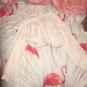 White Long Sleeve Crip Top